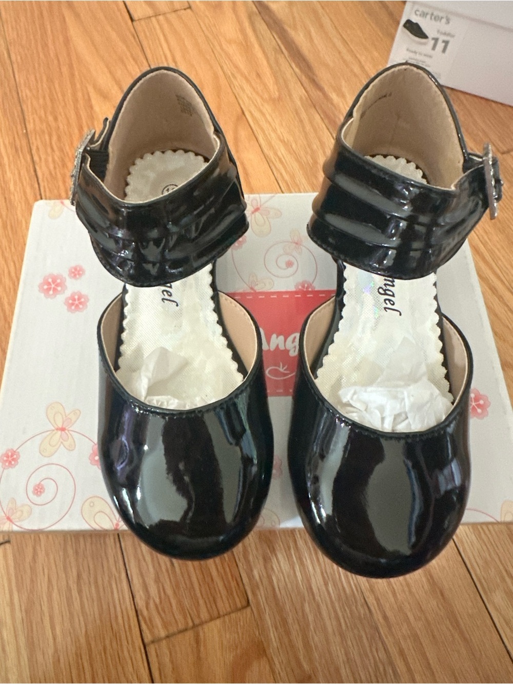 Kids Black Patent Mary Jane Dress Shoes with Ankle Strap